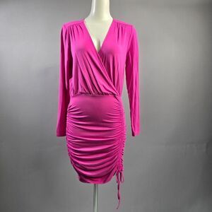 Royalty Vibrant Pink Long Sleeve Dress R7